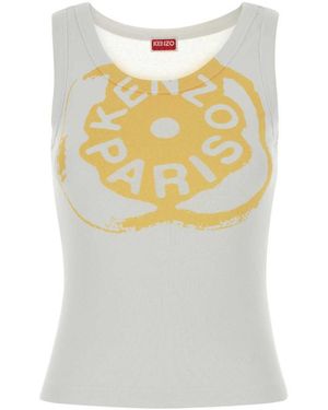 KENZO Graphic Logo Round Neck Top - White