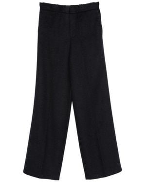 Semicouture Flared Flat Front Trousers - White