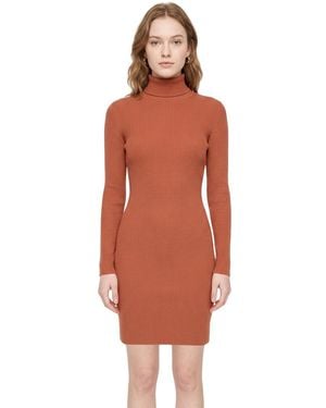 DSquared² Knitted Turtle Neck Mini Dress - Red