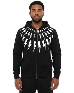 Neil Barrett Slim Zip Up Hoodie - Black