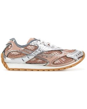 Bottega Veneta Bottega-Style Orbit Trainer With Fabric Upper And Rubber Sole - White