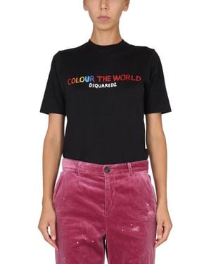 DSquared² Graphic Crew Neck T-Shirt - Black