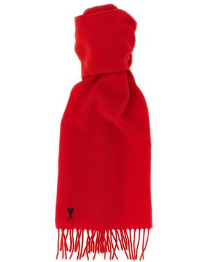 Ami Paris Embroidered Logo Scarf