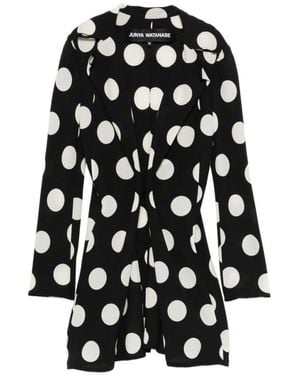 Junya Watanabe Polka Dot Shawl Lapel Blazer - White
