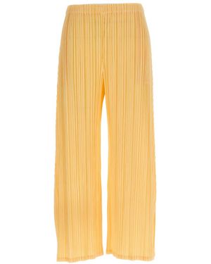 Pleats Please Issey Miyake Polyester Casual Pants - Yellow