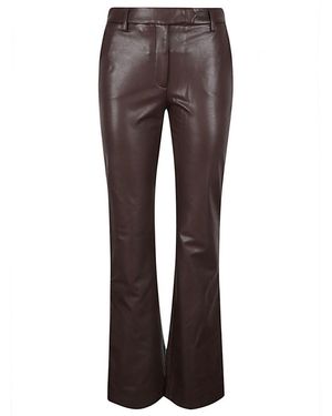 True Royal Flared Leather Trouser Trousers - Grey