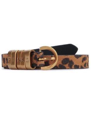 Pinko Animal Print Belt - Brown
