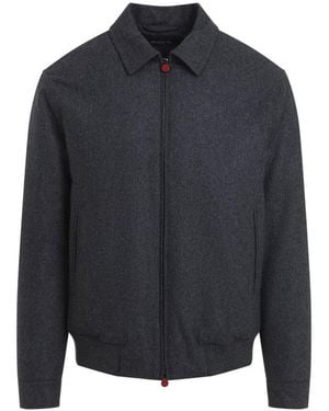 Kiton Dark Bomber Jacket - Blue