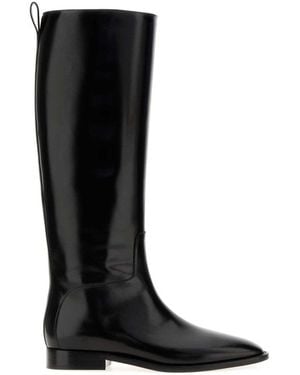 Jil Sander Leather Lune Boots - Black