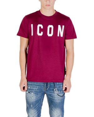 ICON DENIM Crew Neck T-Shirts - Red