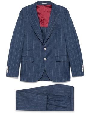 Brunello Cucinelli Striped Suit - Blue