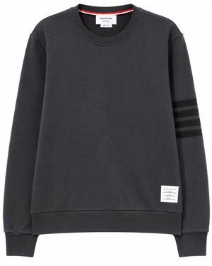 Thom Browne Charcoal Solid Sweatshirt - Black