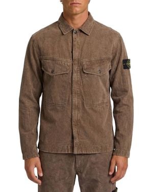 Stone Island Textured Overshirt - Brown