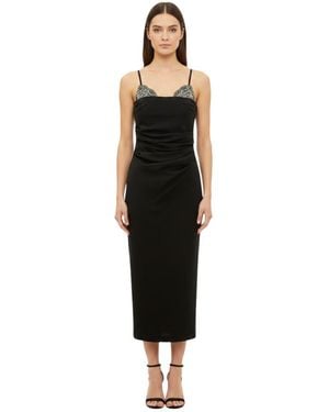 Pinko Embellished Sweet Heart Neck Dress - Black