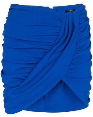 Balmain Royal Ruched Mini Skirt - Blue