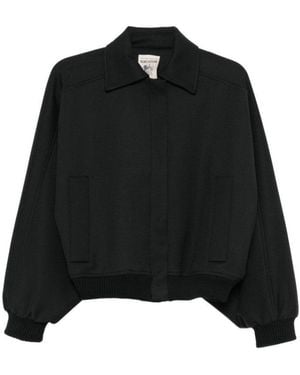 Semicouture Solid Shirt Collar Jacket - Black