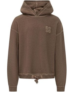 DSquared² Retro Fit Hoodie For Casual Style - Brown