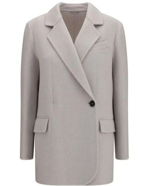 Brunello Cucinelli Notched Lapel Blazer - Gray