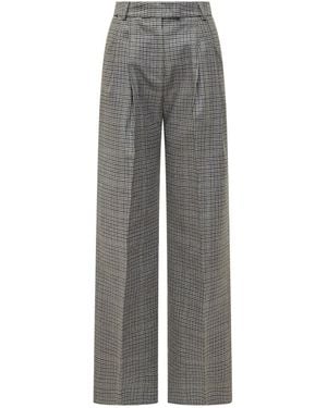 Des Phemmes Tailored Checks Pleated Pants - Gray