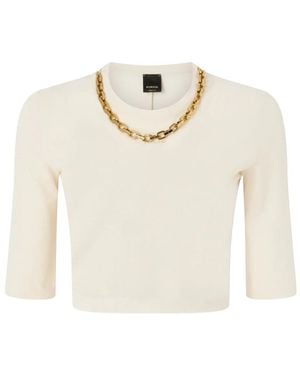 Pinko Solid Crew Neck Sweater - White