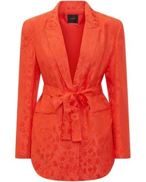 Pinko Floral Notched Lapel Blazer - Red