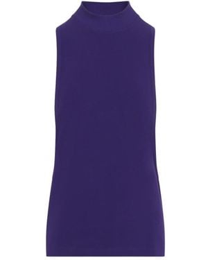 Versace Mock Collar Top - Purple