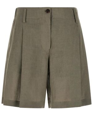 Brunello Cucinelli Linen Bermuda Shorts - Green