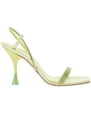 3Juin Satin Rhinestone Heels - Metallic
