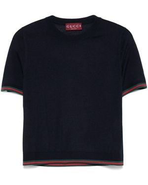 Gucci Extra Fine Wool Silk Top - Blue