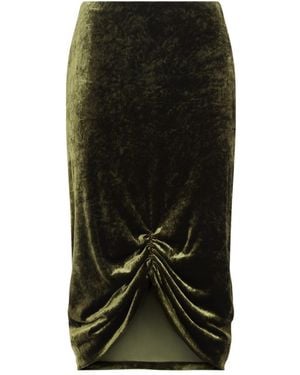 Valentino Solid Midi Skirt - Green