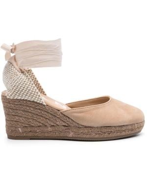 Manebí Suede Low Wedges - Natural