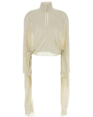 Alaïa Mandarin Collar Top - White