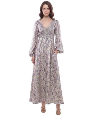 Stella McCartney Floral V Neck Maxi Dress - Purple