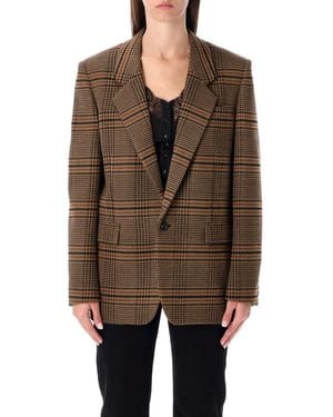 Saint Laurent Single-Breasted Blazer - Brown