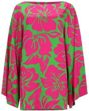 Dries Van Noten Floral Boat Neck Top - Pink