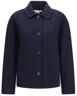 Marni Solid Shirt Collar Jacket - Blue