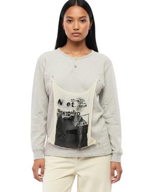 Maison Margiela Graphic Crew Neck Sweatshirt - Grey