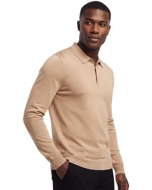 HUGO Slim Full Sleeves Polo - Natural