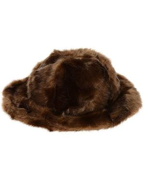 DSquared² Logo Fur Bucket Hat - Brown