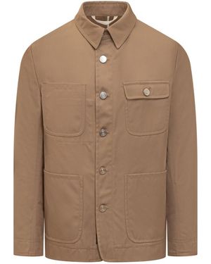 The Seafarer Solid Shirt Collar Jacket - Brown