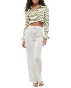 Balmain Flared Drawstring Trousers - White