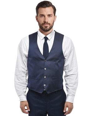 Corneliani V Neck Waistcoat - Blue