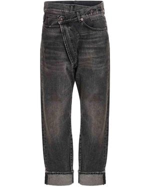 R13 Cross Over Denim Jeans - Grey