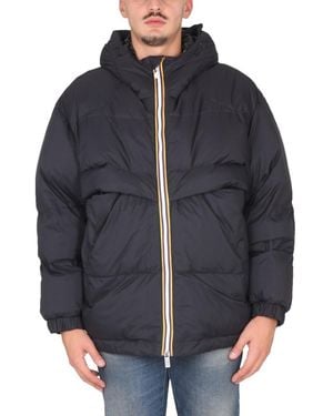 K-Way Quilted Hood Jackets - Blue