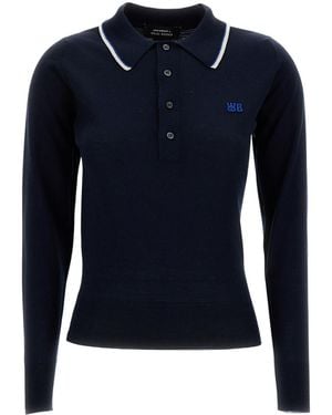Wales Bonner Shirt Collar Sweater - Blue