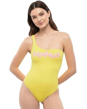 DSquared² Logo One Shoulder Swimwear - Yellow