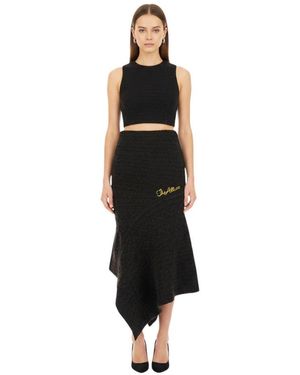 The Attico Knitted Midi Skirt - Black