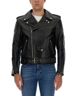 McQueen Solid Biker Jackets - Black