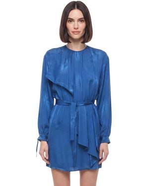 Stella McCartney Textured Round Neck Mini Dress - Blue
