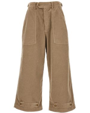 Cellar Door Corduroy Wide-Leg Pants - Natural